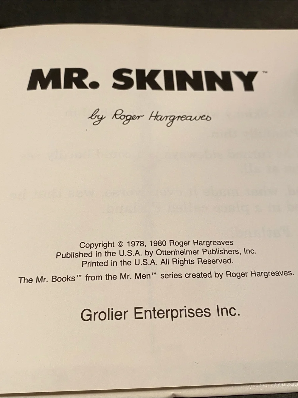 Vintage 1980 Roger Hargreaves Mr Men Book Bundle - Greedy Skinny Small Busy